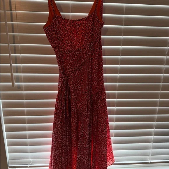 NWOT Anthropologie Hutch Polka Dot Wrap Dress with Orange Accent lining size XS - Picture 6 of 6